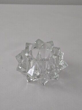 VTG Indiana Glass Starburst Crystal Glass Votive Candle Holder